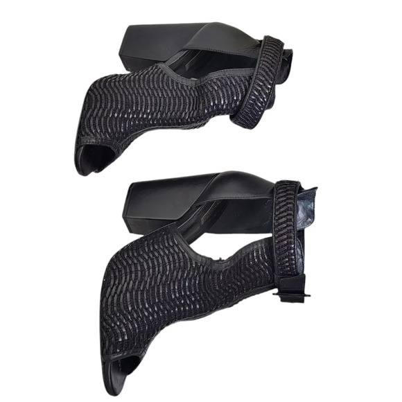 Schutz Women's Atanado Soft Block Heel Pump Shoes Brown Woven Sandal - Picture 4 of 6